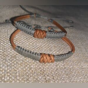 Powder Blue Leather Knot Bracelet